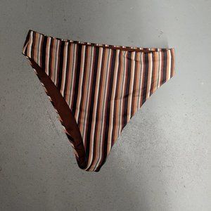 striped High Waisted Bikini Bottoms